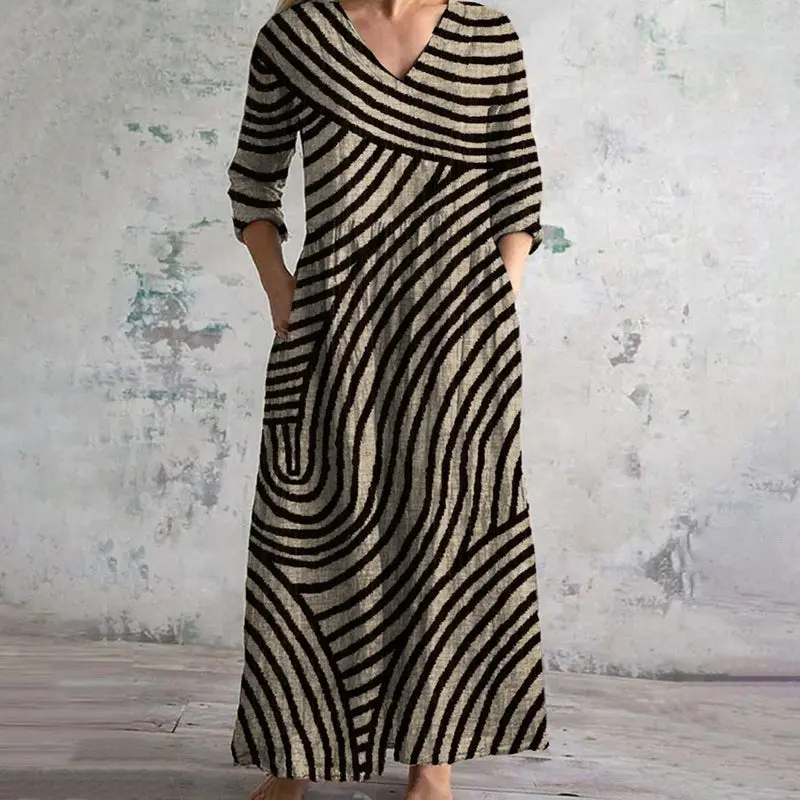 Olivia | Klassisches gestreiftes Kleid für Damen