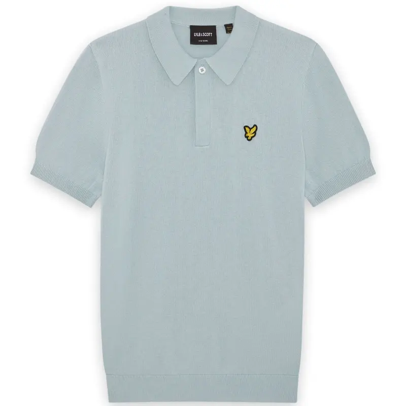 Opal Blue ss knitted polo shirt KNB2401V