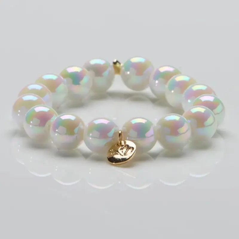 Opal White parelarmband 12mm