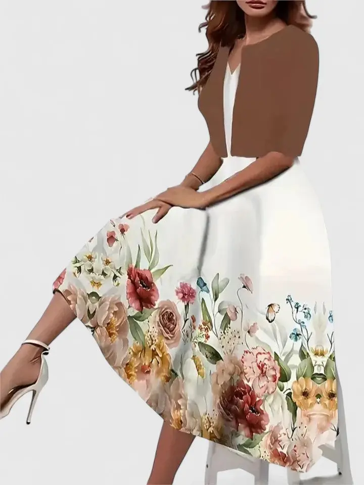 Orla | Halbarm A-Linien Midikleid