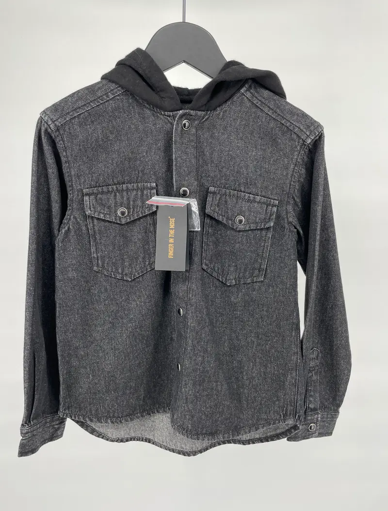 Overhemd Grijs Denim met Capuchon Maat 122