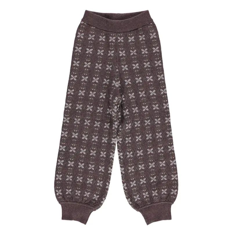 Pants Knit Jacquard Brown
