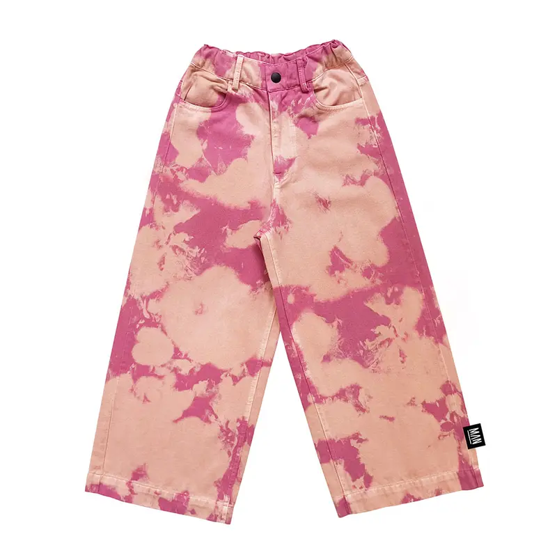 Pants Wide Leg Distressed Pink Peach