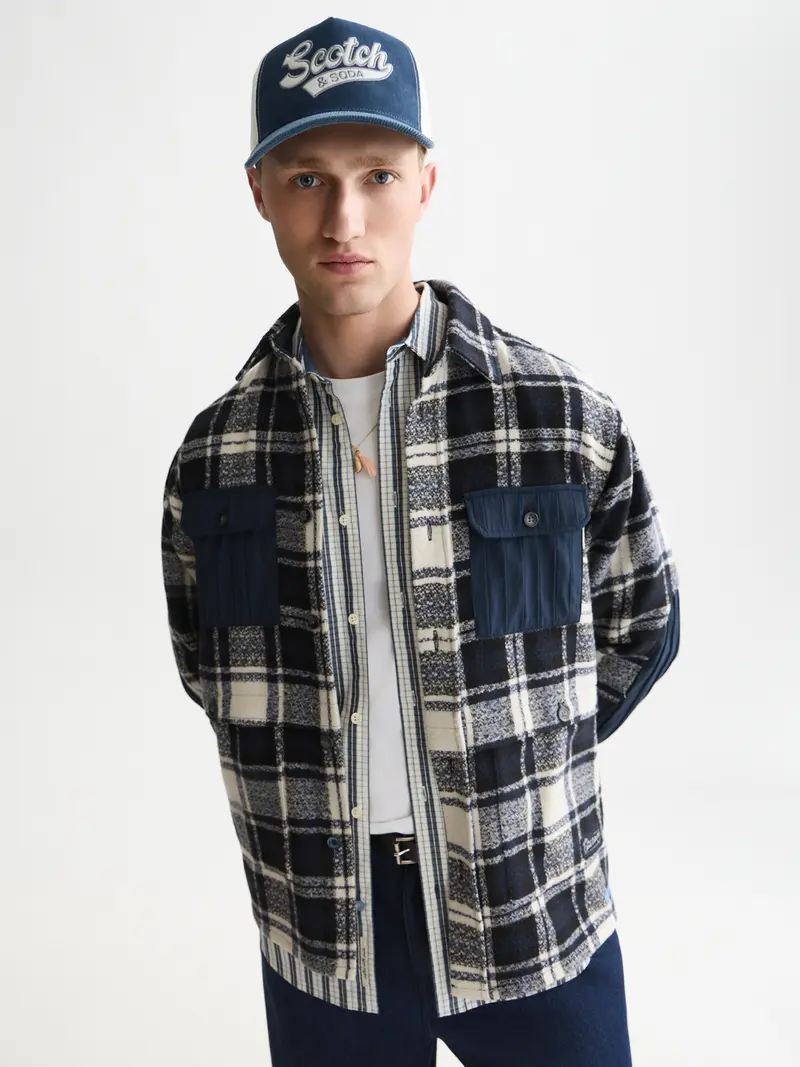 Patchwork Relaxed-Fit Overshirt