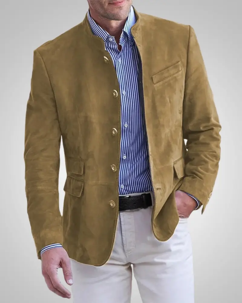 Paulex | Herren Klassischer Stehkragen Blazer