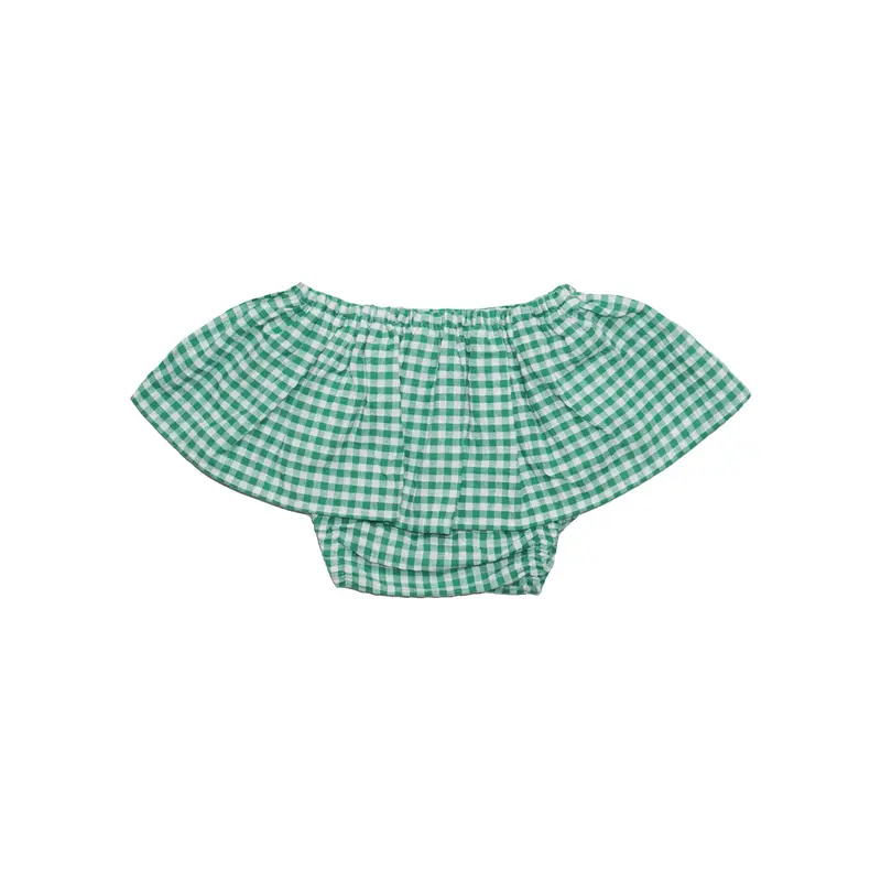 Pequeno Tocon Vichy Frill Bloomers Green