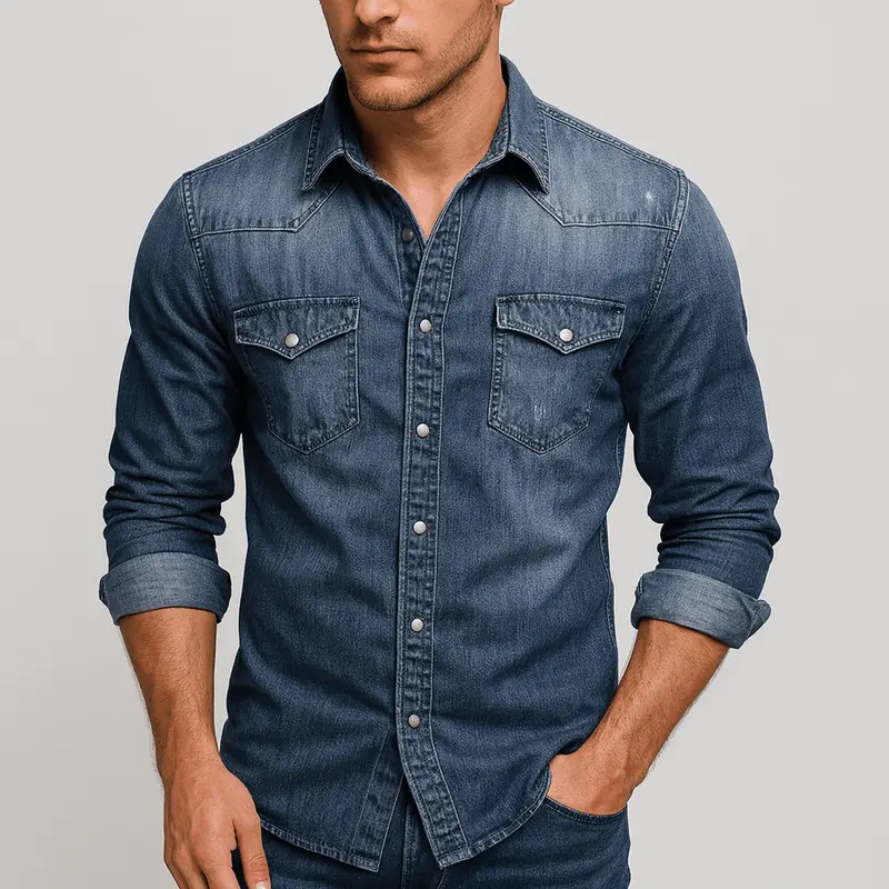 Peter | Herren Klassisches Jeanshemd
