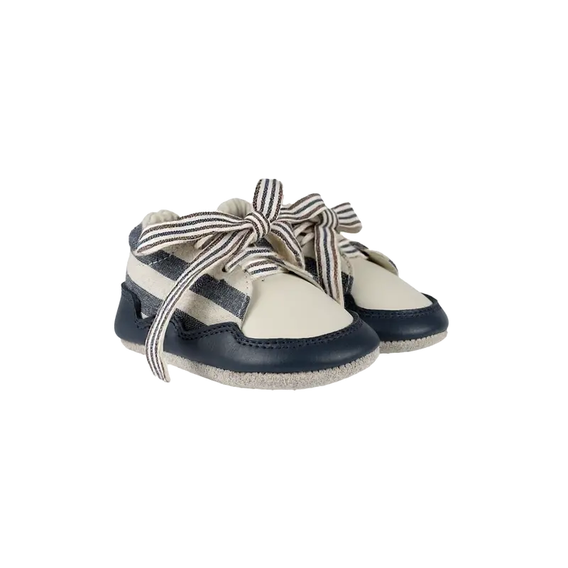 Pluksel Sneakers | Navy - Off White Striped