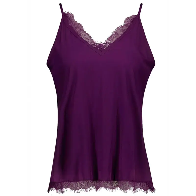 Plum kanten travel top Mitzie lace