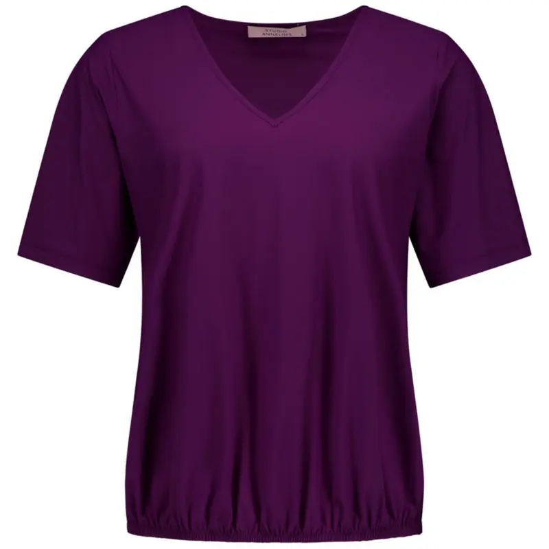 Plum light travel v-neck top Vicky