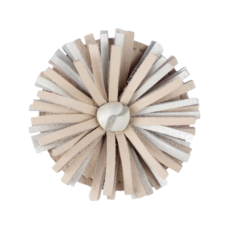 Pomys Hairclip | Off White Metallic Leather