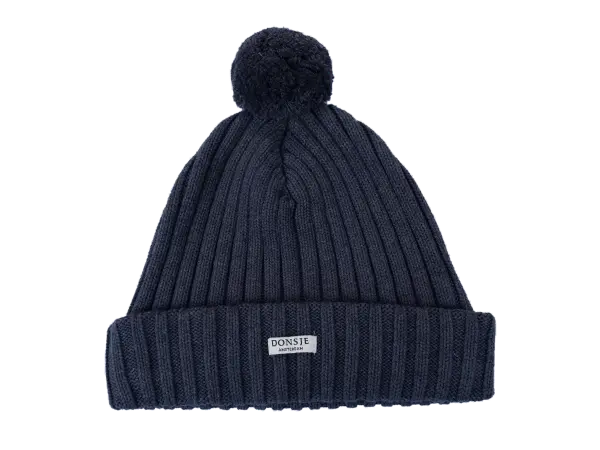 Poppom Hat | Blue Marine Melange