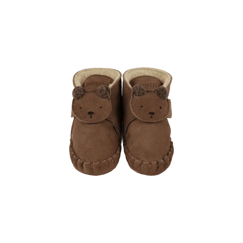 Pouty Booties | Fluffy Bear | Teddy Brown Suede