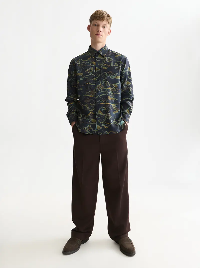 Printed Lyocell Relaxed-Fit Shirt