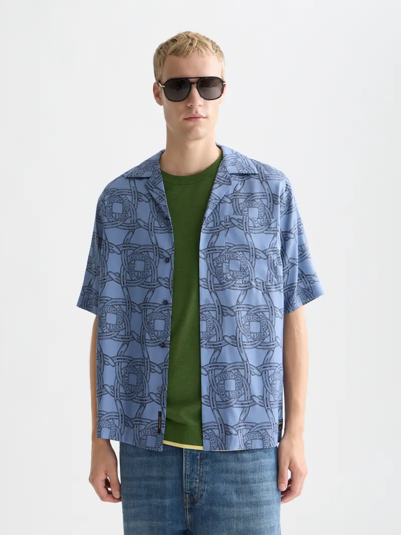 Printed Tencel Short Sleeve Shirt