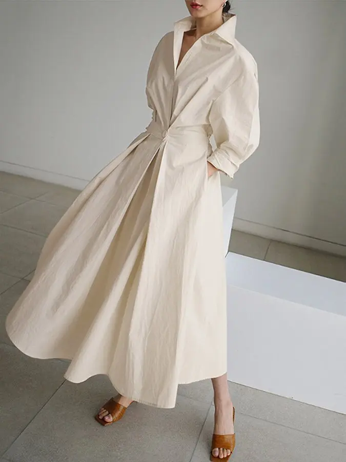 Priyanka – Elegantes Maxikleid Mit Langen Ärmeln