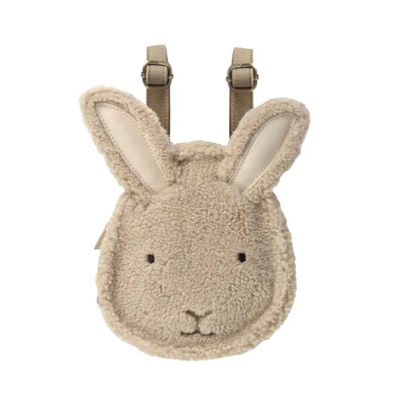 Pugi Backpack | Bunny | Beige Curly Faux Fur