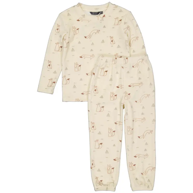 Pyjama gebroken wit met vossenprint | AOP Brown Animal