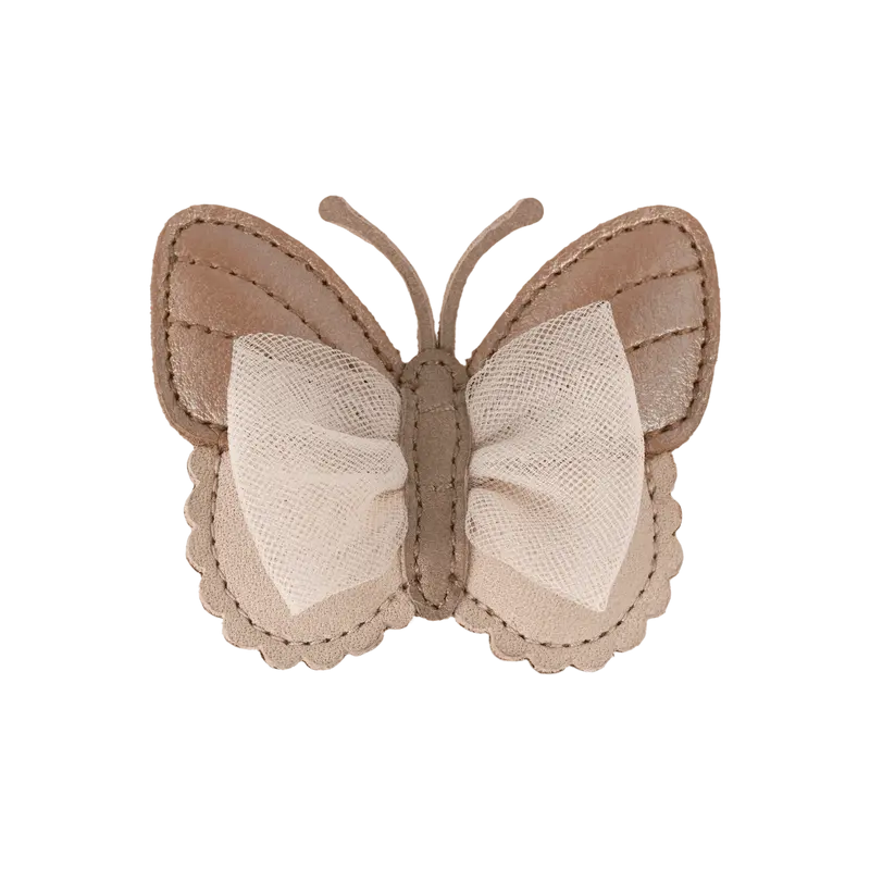 Qalja Clip | Vlinder | Clay Metallic Leather
