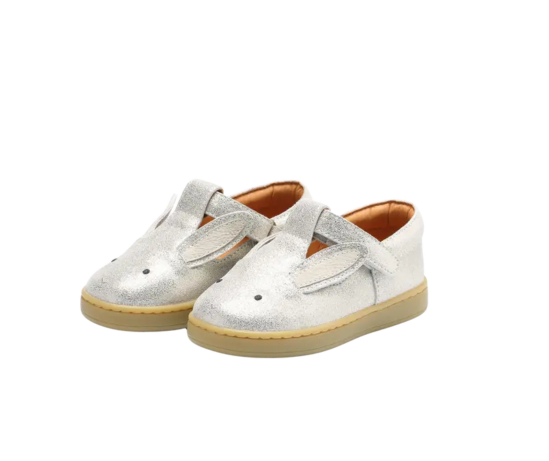 Qesterre Shoes | Bunny | Silver Metallic Leather