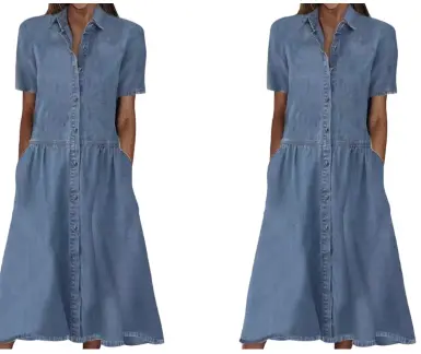 Querla | Jeans-Hemdkleid mit Knopfleiste