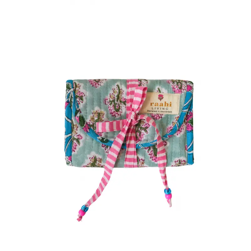 Rachel Block-Printed Quilted Jewellery Organizer