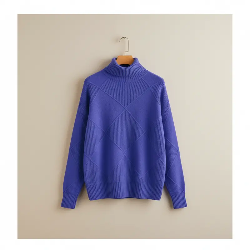 Ragna | Damen Strickpullover Rautenmuster Rollkragen