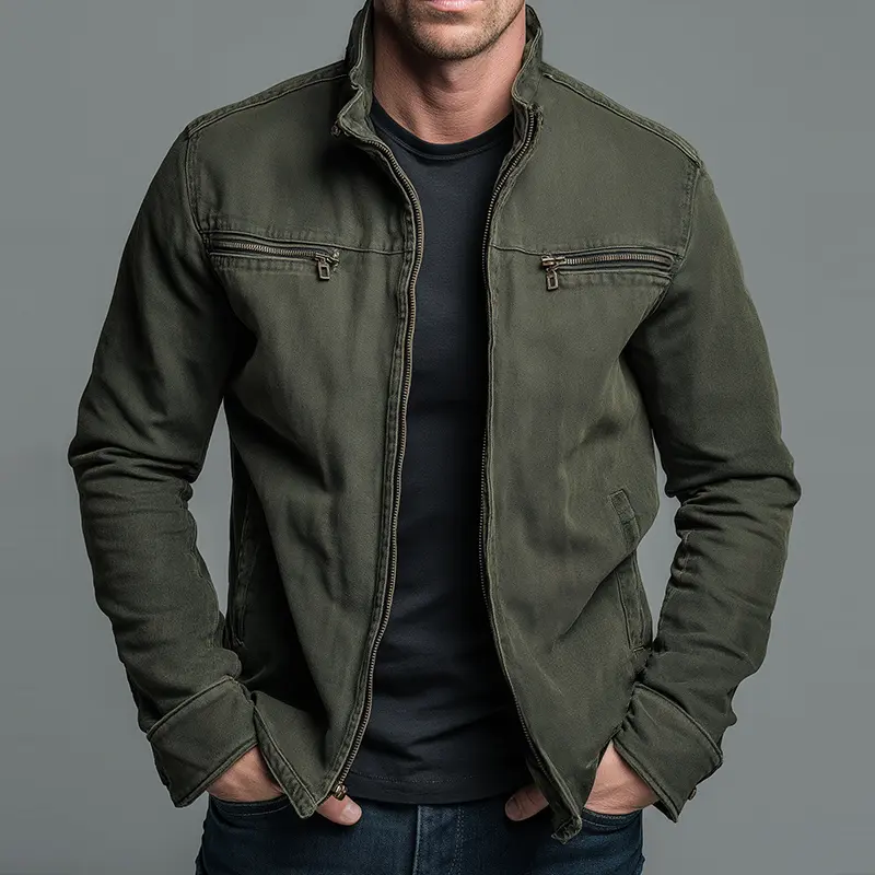 Raufeld | Vintage Baumwoll-Zip-Jacke