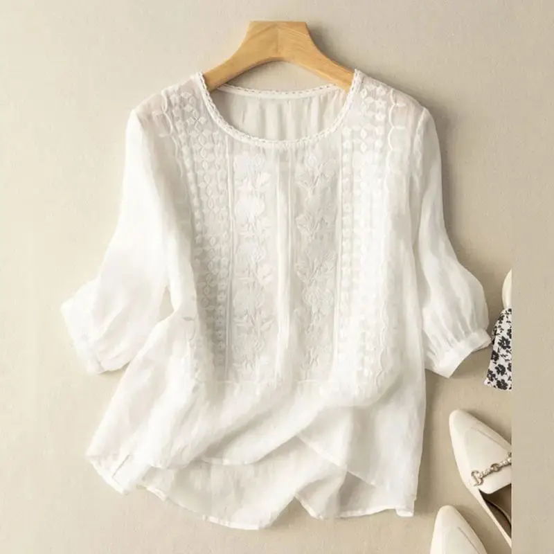 Reagan | Blumenmuster Schlitzausschnitt Bluse
