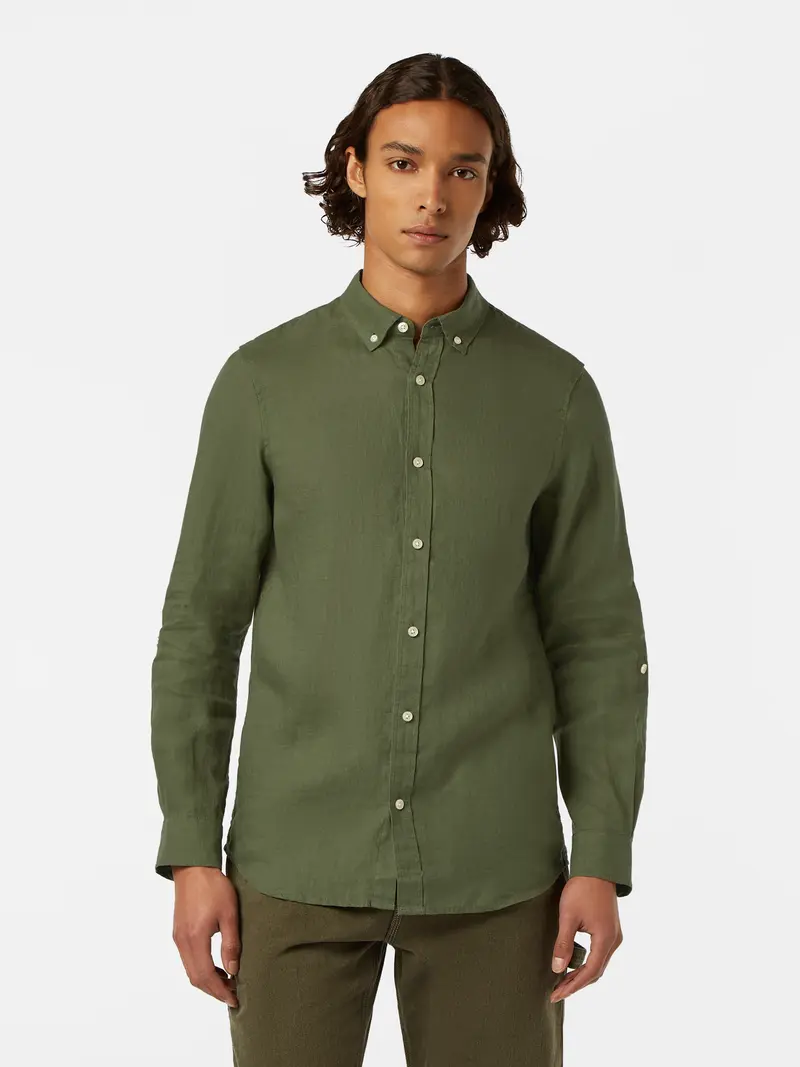 Regular-Fit Linen Button Down Shirt