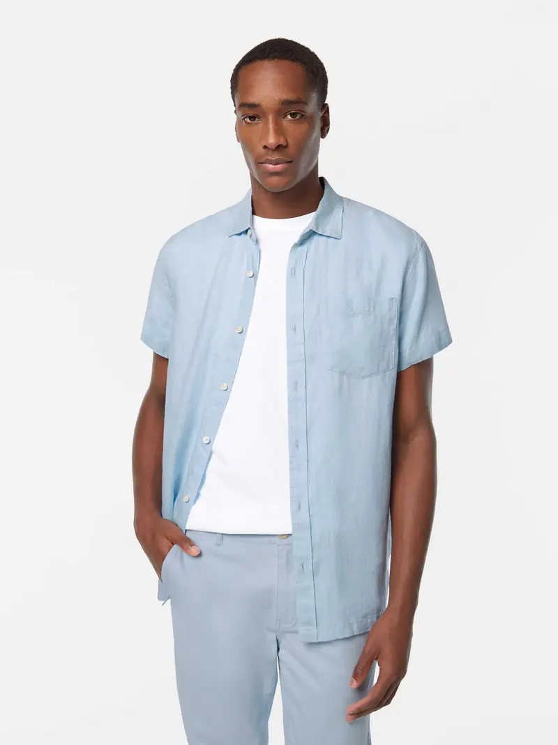 Regular-Fit Short-Sleeve Linen Shirt