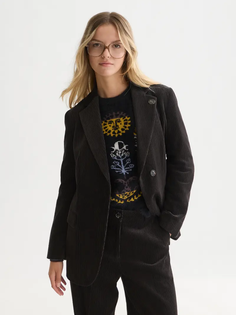 Relaxed Corduroy Single Breasted Blazer