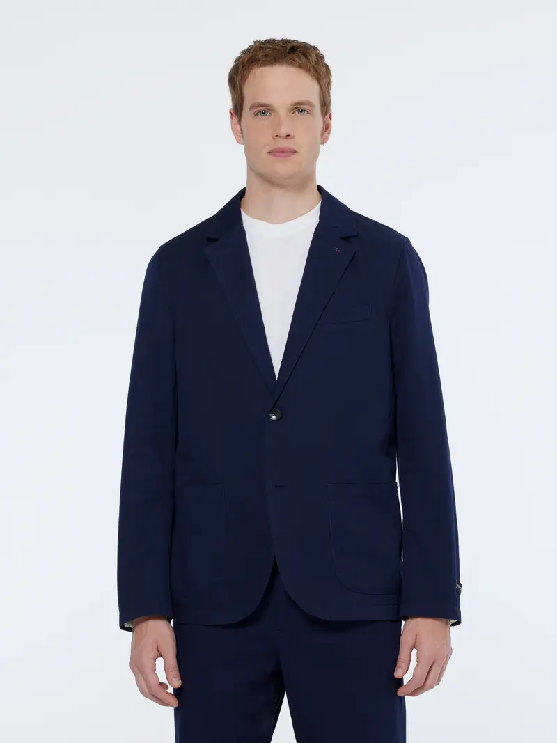 Relaxed Fit Unconstructed Cotton Twill Blazer