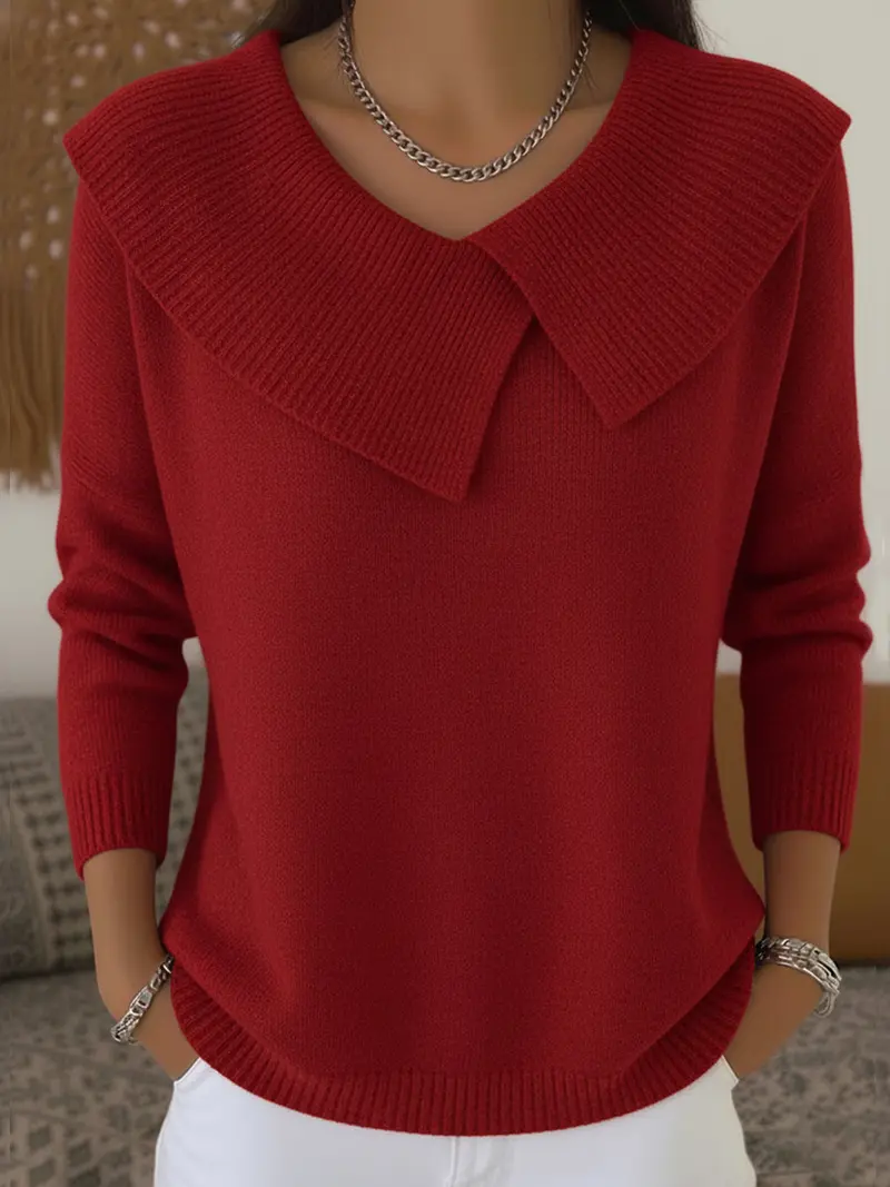 Renelde | Damen Strickpullover mit weichem Kragen
