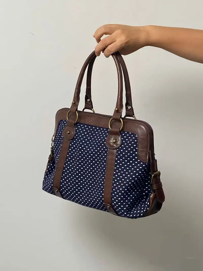 Retro Polka Dot College Style Tote Bag