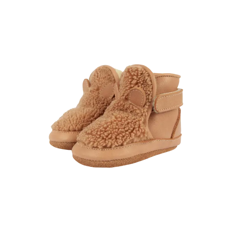 Richy Booties | Teddy Bear | Light Maple Curly Faux Fur