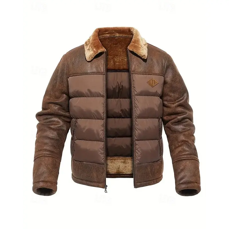 Roderik | Herren Steppjacke mit Fellkragen Winterjacke