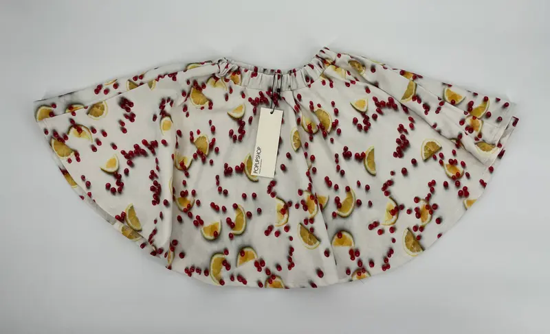 Rokje Beige met Fruit Maat 80 / 86