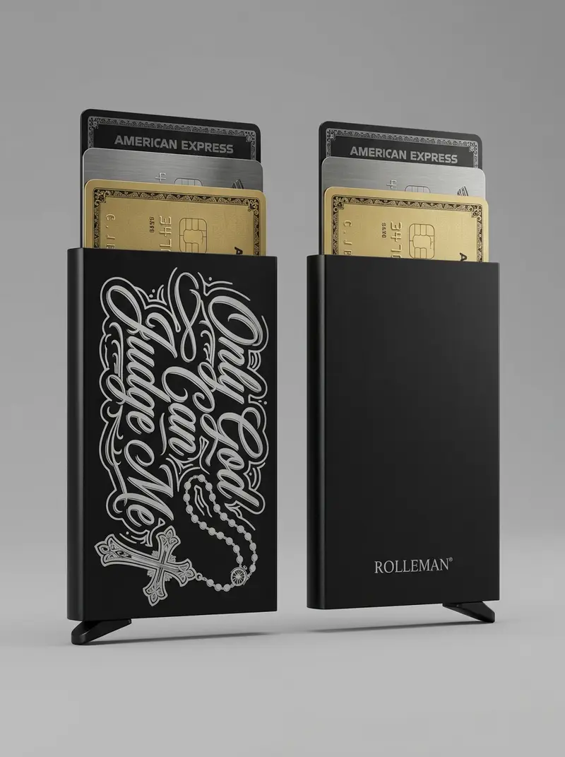 ROLLEMAN® Aluminium Pasjeshouder — Only God Can Judge Me
