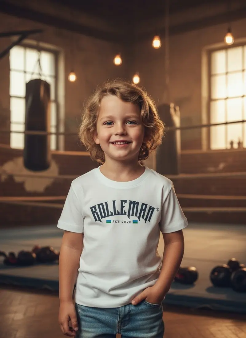 ROLLEMAN® Stanislav Mini | Kinder T-shirt | Wit | Unisex
