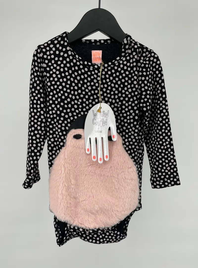 Romper Zwart Witte Stippen Pinguin Maat 92