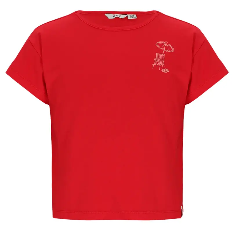 Rood geprint backprint t-shirt Kase