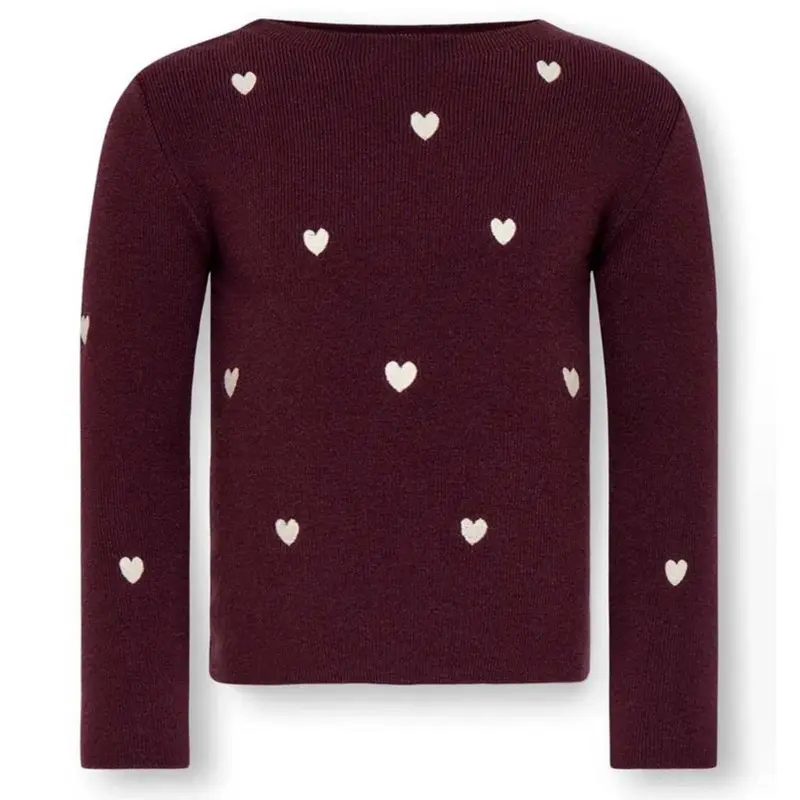 Rood geprinte knit pullover Hearts