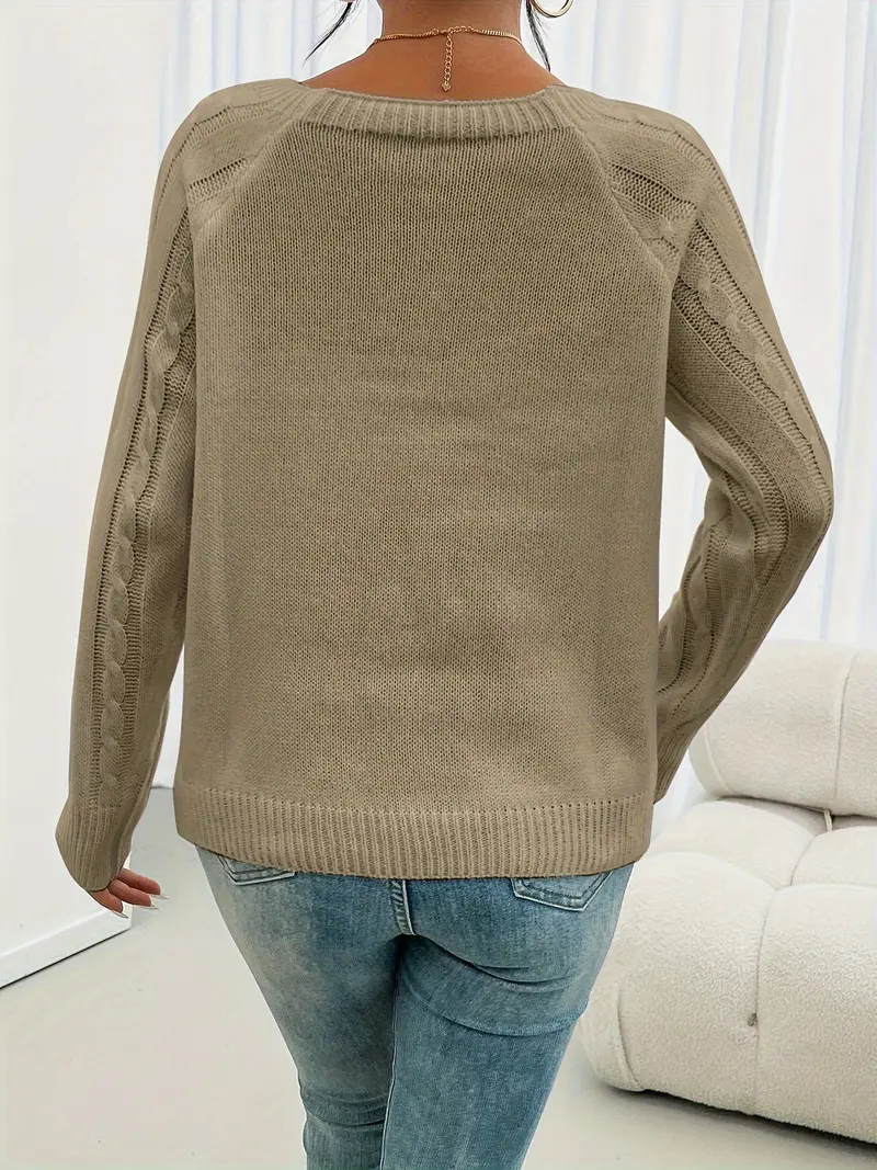 Rosabelle - Strukturierter Pullover mit Knopfleiste