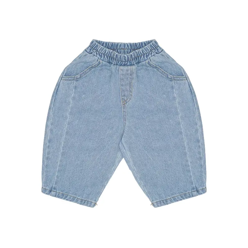 Round Denim Jeans Light Wash