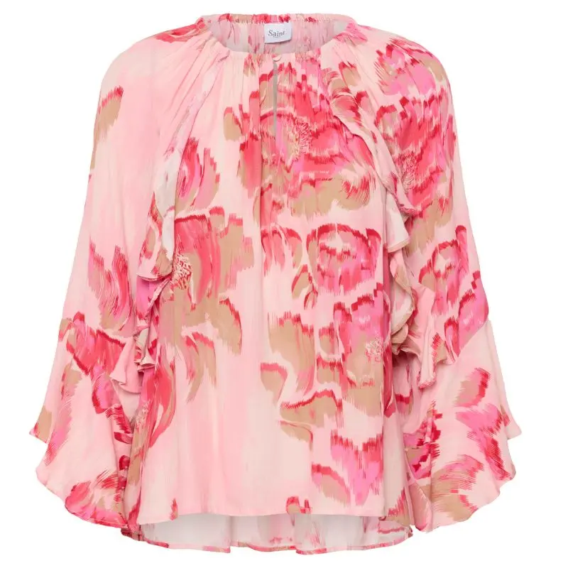 Roze flower geprinte blouse Pollyana