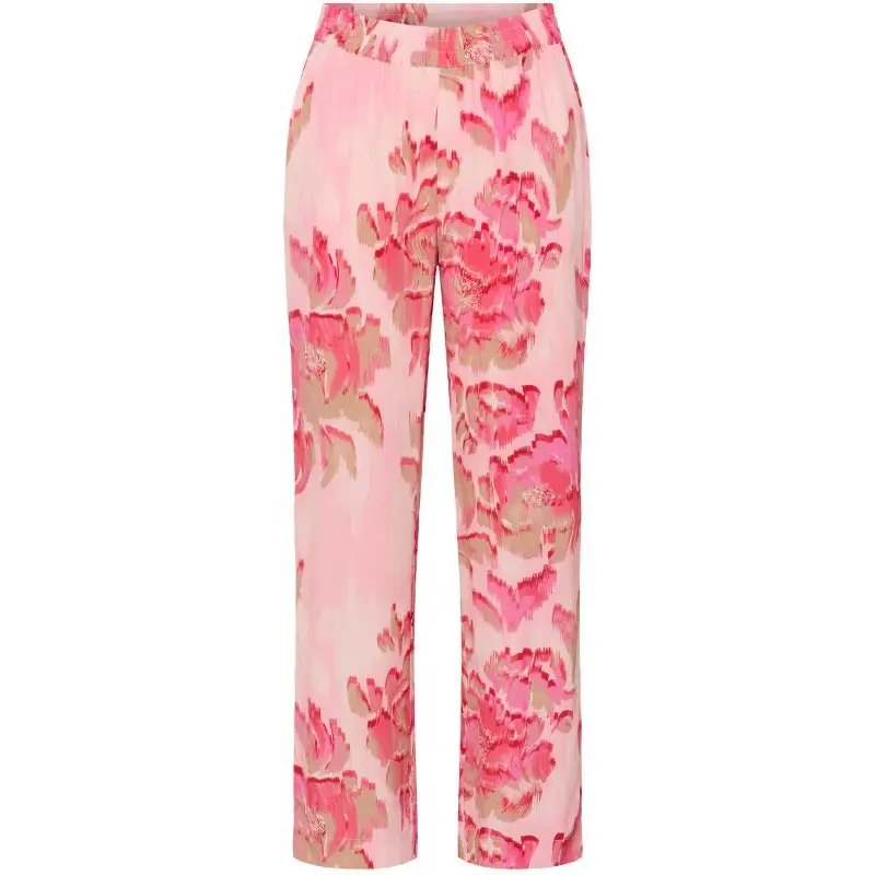 Roze flower geprinte pantalon Pollyana
