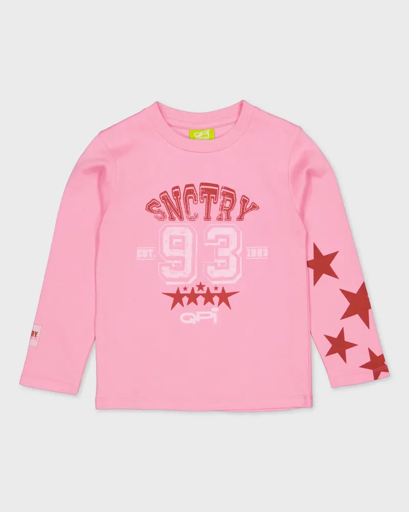 Roze longsleeve met rode prints | Hot Pink