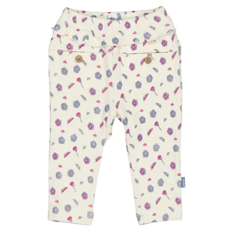 Roze met bloemen geprinte legging Annette