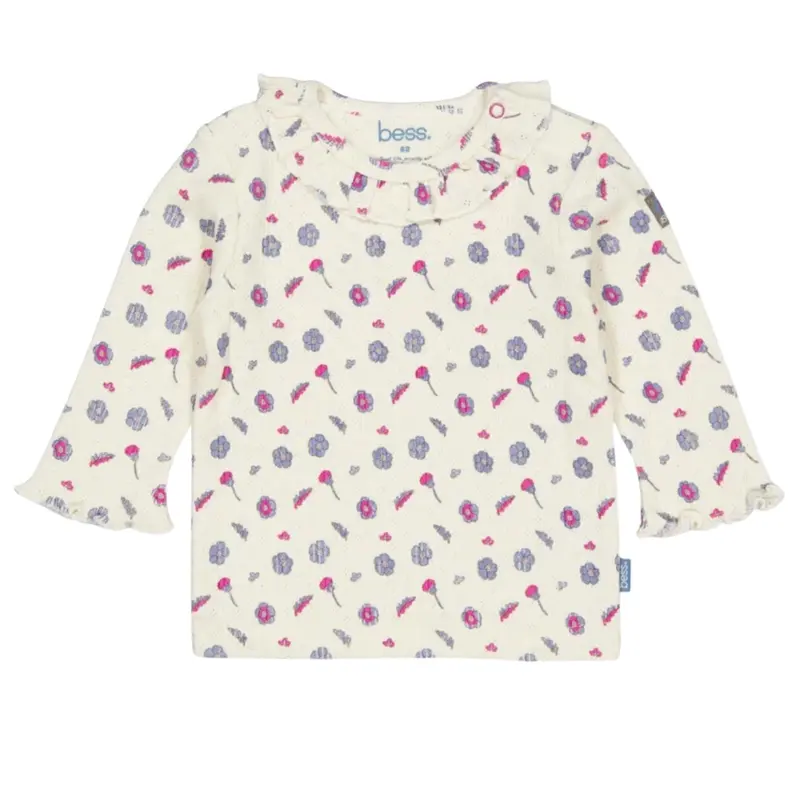 Roze met bloemen geprinte longsleeve Annette